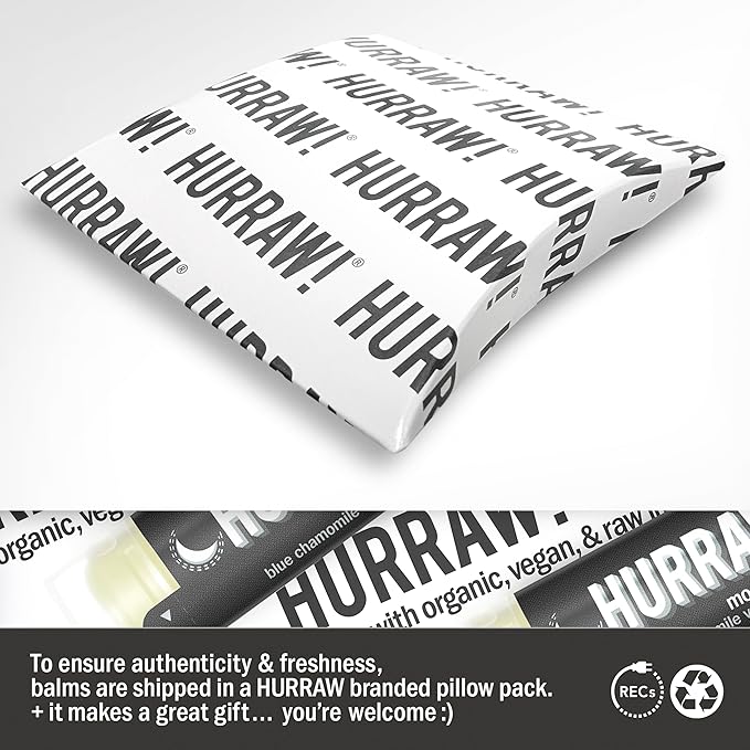 Hurraw! Moon Night Treatment (Blue Chamomile, Vanilla) Lip Balm: Organic, Certified Vegan, Cruelty and Gluten Free. Non-GMO, 100% Natural. Bee, Shea, Soy and Palm Free. Made in USA