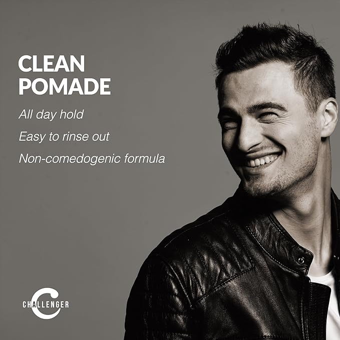 Challenger Fragrance Free Cream Pomade Combo | Non-Comedogenic Styling Product | Unscented Hair Gel | Medium Firm Hold & Clean Ingredients | For All Hair Types | 3oz and 1.5oz Jars
