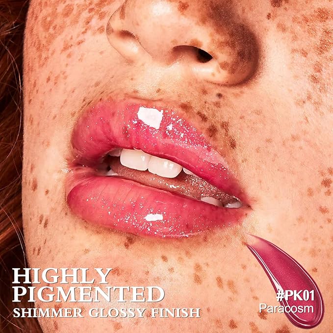 FOCALLURE Sparkling Gem Lip Plump, Hydrating & Volumizing Lip Plumper Gloss Balm, High-Shine Lip Plumping Pen, Plumps & Moisturizes, Vegan & Cruelty-Free, PARACOSM