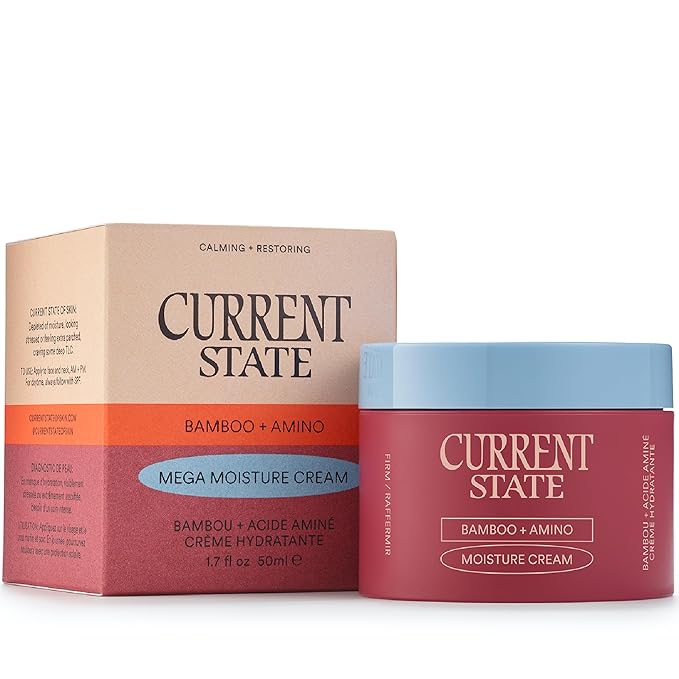 CURRENT STATE Bamboo + Amino Mega Moisturizer Face Cream - Deeply Nourishing Barrier Cream for Dry, Flaky Skin- Ultimate Replenishing Face Moisturizer with Superior Plant Oils, 1.7 oz.