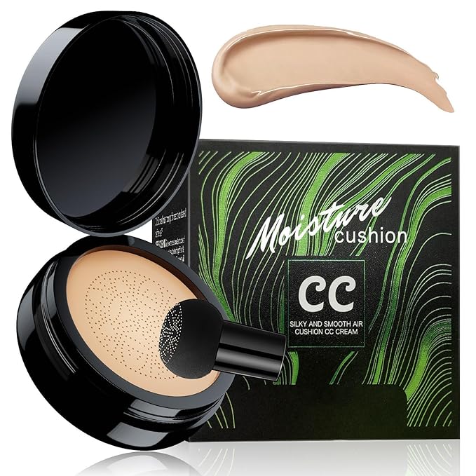 Foundation for Older Women - Air Cushion CC Cream Foundation Makeup, BB Cream Concealer Full Coverage Moisturizing Concealer Brighten Long-lasting (Natural)
