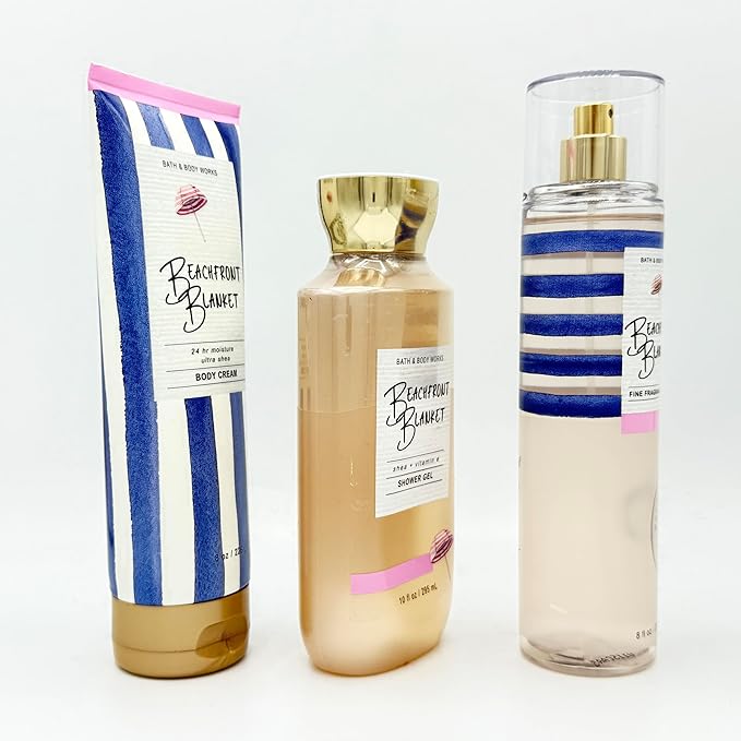 Beachfront Blanket 3-Piece Bath Bundle | Ultra Shea Body Cream, Shower Gel and Fine Fragrance Mist