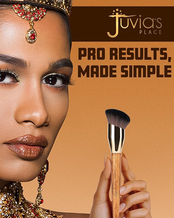 Juvia's Place BRONZED J302 Cream Foundation Brush - Dense Soft Bristles for Smooth Blending, Airbrushed Finish - Ergonomic Handle for Precision Contour - Foundation, Cream, Liquid & Mousse Formulas