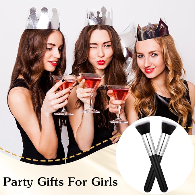 16 Pcs Flat Top Foundation Brush Face Blush Makeup Brush for Liquid, Cream, Powder, Blending, Buffing, Stippling Face Makeup Tools