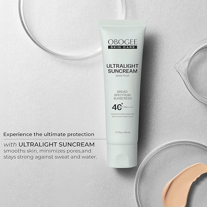 Ultralight SunCream(SPF 40) - 50 mL - 100% Mineral, Oil-Free Broad Spectrum Sunscreen - Smooths Skin’s Appearance, Minimizes Pores & Controls Shine - Water & Sweat Resistant
