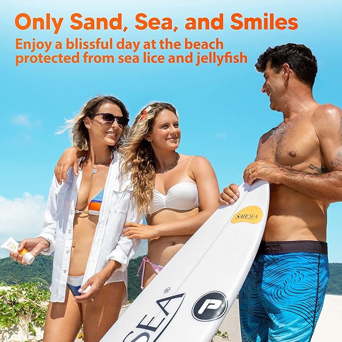 Safe Sea SPF 65+ Sport Sunscreen Lotion 4oz, Jellyfish and Sea-Lice Sting Protection, Super Water and Sweat resistant, Biodegradable, Easy to apply. 4Oz (118ml), Pack of 1