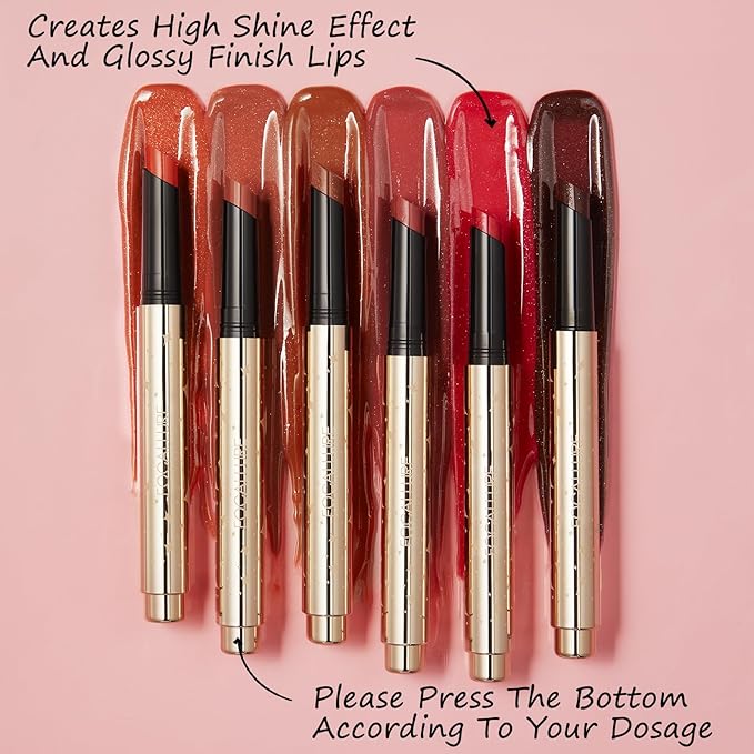 FOCALLURE Sparkling Gem Lip Plump, Hydrating & Volumizing Lip Plumper Gloss Balm, High-Shine Lip Plumping Pen, Plumps & Moisturizes, Vegan & Cruelty-Free, HALLUCINATE