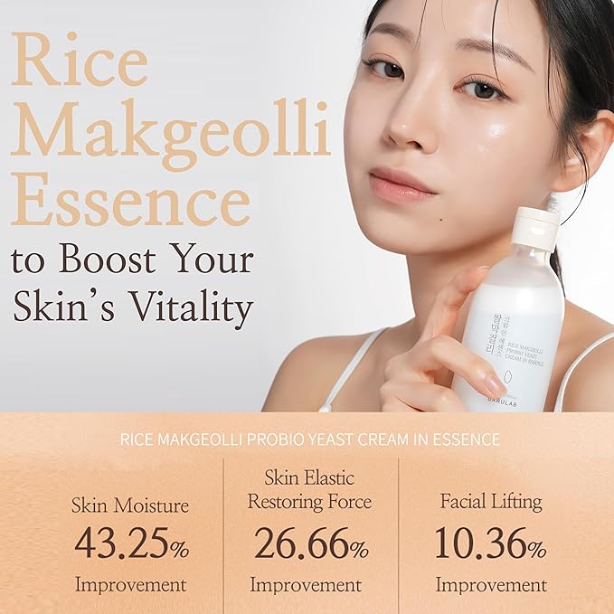 Barulab Rice Cream Milky Skin Essence Toner for Glowing Dewy Skin – Hydrating Korean Skincare with Rice Extract, Niacinamide, Ceramides, Panthenol, Lactobacillus Cruelty-Free 6.7 Fl Oz