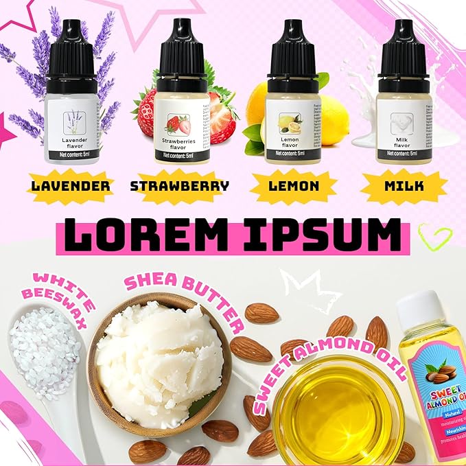 GZDUCK DIY Lip Balm Making Kit- 42Pcs Lip Balm Making Set, Make Your Own Lip Gloss, Lip Gloss Making with Multi-Flavor Multicolored DIY Makeup Set Gifts for Women