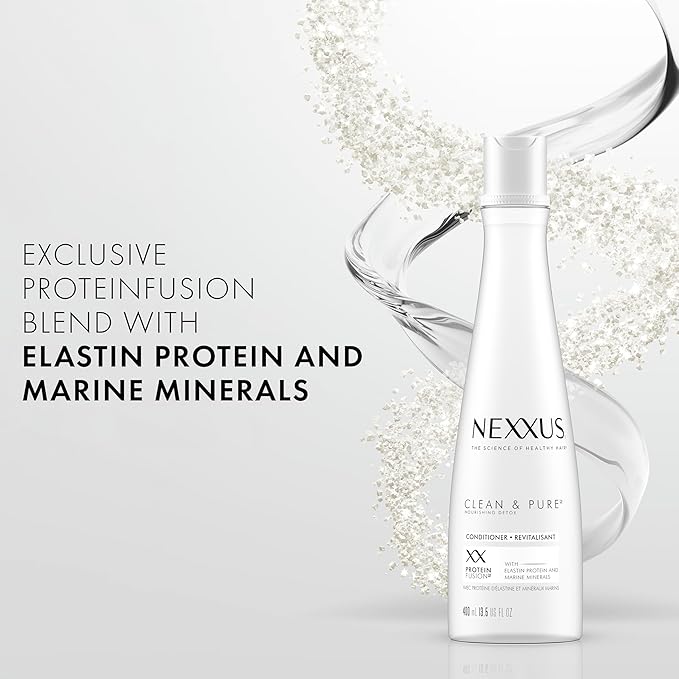 Nexxus Clean & Pure Conditioner Detox for Professional-Level Hair Care Powered by Clarifix Balancer Technology with Lactic Acid 13.5 oz