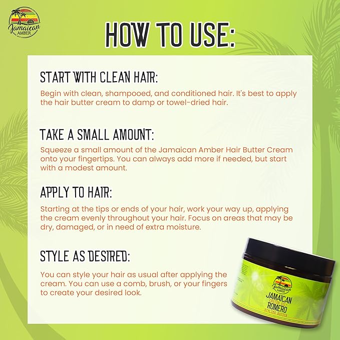 JAMAICAN Ambre Rosemary Hair Styling Gel - 12 fl oz - with Castor Oil for Strong, Damage-Preventing Hair Locks - Nourishing and Promote Hair Strength