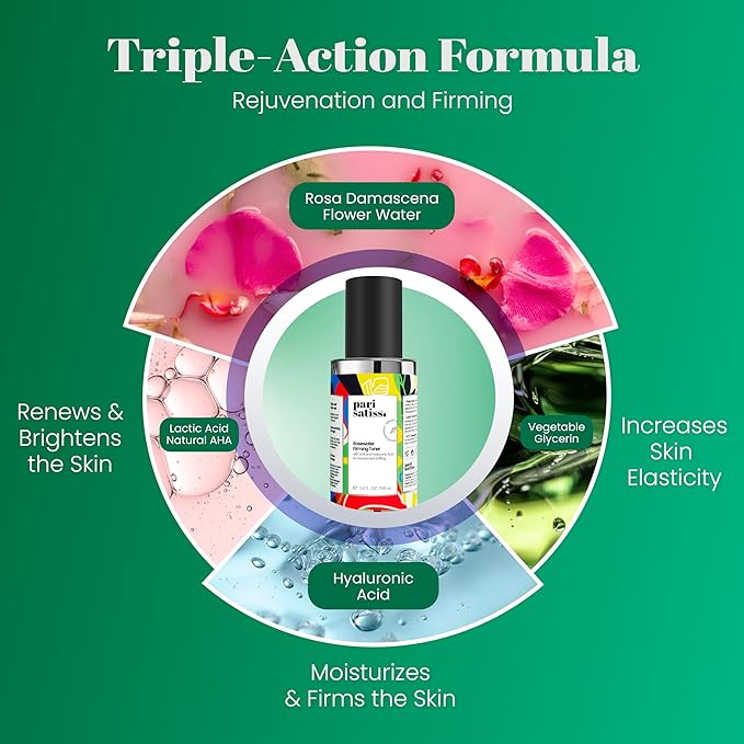 Hydrating Toner for Face, Anti Aging Rose Water Spray for Face with AHA, Hyaluronic Acid and Glycerin, Rosewater Face Mist, Travel Size Toner for Face 3.4 oz