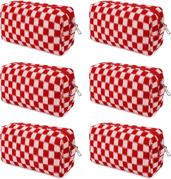 SOIDRAM Makeup Bag Preppy Cosmetic Bag Bulk Makeup Pouch Personalize Travel Toiletry Bag Organizer Cute DIY Makeup Brushes Storage Bag for Women