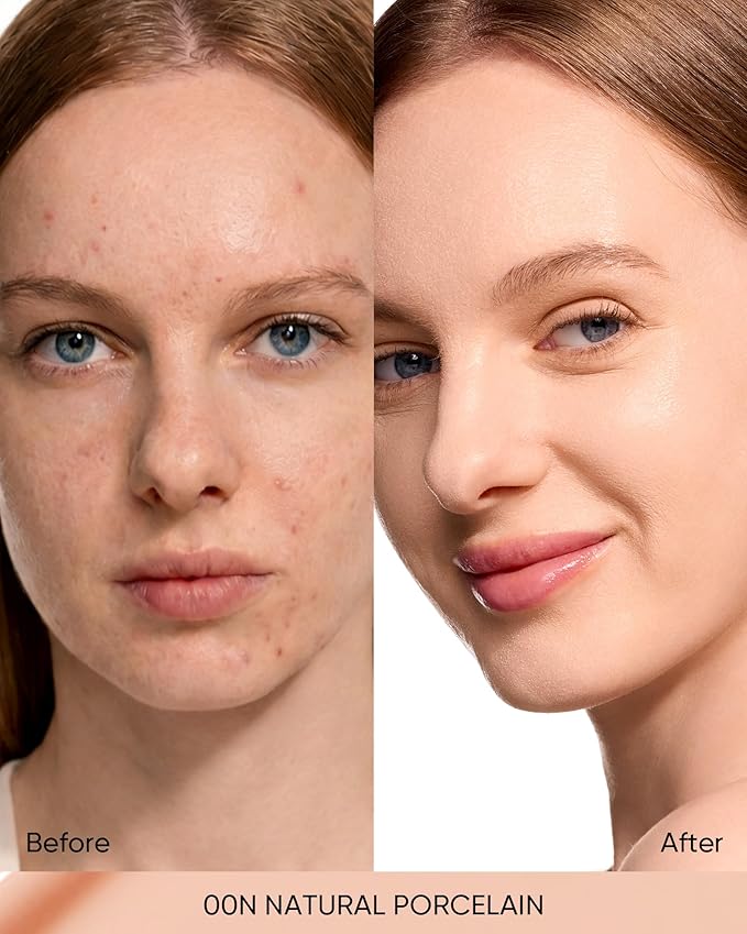 Full Coverage Cushion Foundation #00N Natural Porcelain| Satin Glow Finish, Oil-Control & Waterproof, Buildable Tattoo Cover Cushion for All Skin Types