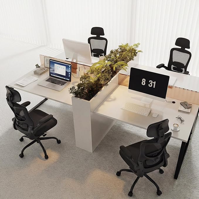 Ergonomic Office Chair, High Back Mesh Desk Chair with Adjustable Lumbar Support & Headrest, Flip-up Armrest, Computer Task Chairs for Home and Executive Office (B-Black)
