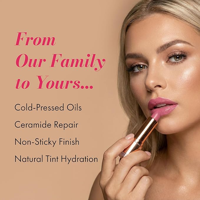 Tinted Lip Balm-Natural Lip Repair with 10% Squalane, Jojoba Oil and Vitamin E – Hydrating, Moisturizing – Natural skincare Balm with Ceramides, Hyaluronic Acid 003 Radiant Ruby