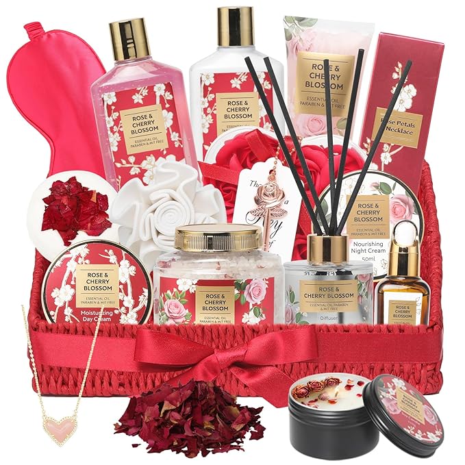 25Pcs Mothers Day Gifts for Women - Luxury Bath and Body Spa Gift Basket for Women | Relaxing Care Kit Christmas Mothers Day Gifts for Mom Gift Baskets for Valentines Day Anniversary