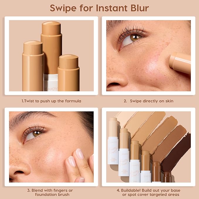 ColourPop Pretty Fresh Tinted Foundation Stick - Balm to Cream Foundation with Light to Medium Coverage - Infused with Hydrating Hyaluronic Acid, Peptides & Niacinamide - Medium Dark 13 (0.29 oz)
