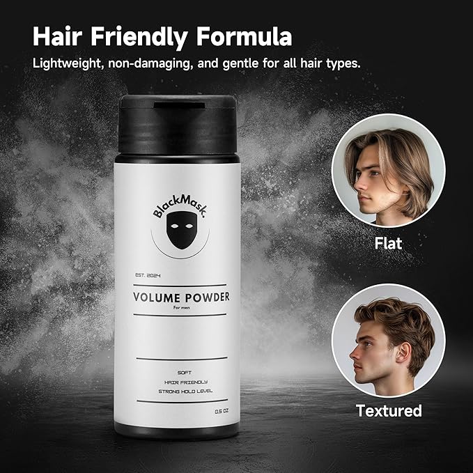Hair Texture Powder for Men, Easy-to-Apply Styling Powder for Dry Hair Looks