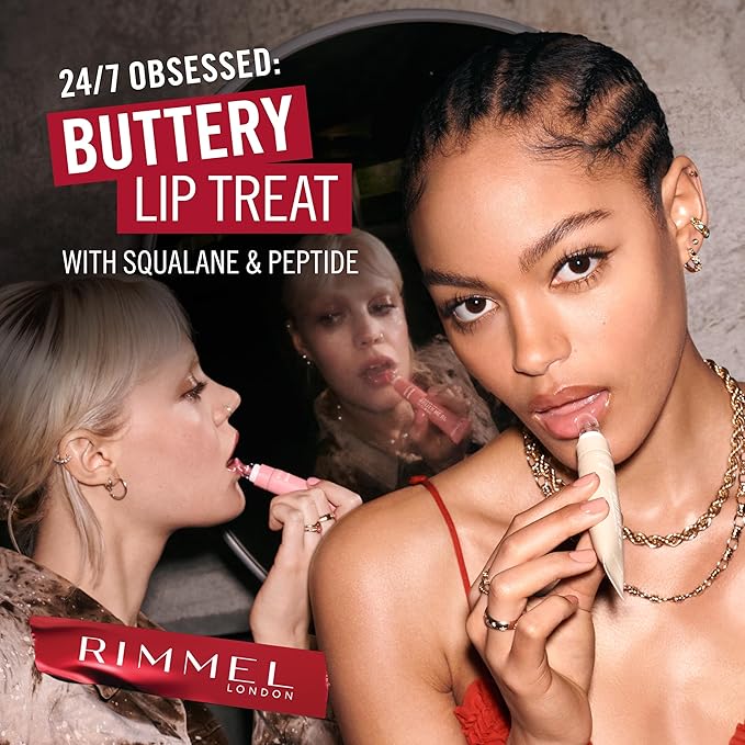 Rimmel London Oh My Gloss Butter Me Up Lip Butter Balm 001 Vanilla Frost, Hydrating Lip Balm, Tinted Lip Balm, Lip Care, Hydration, Nourishing, Squalene