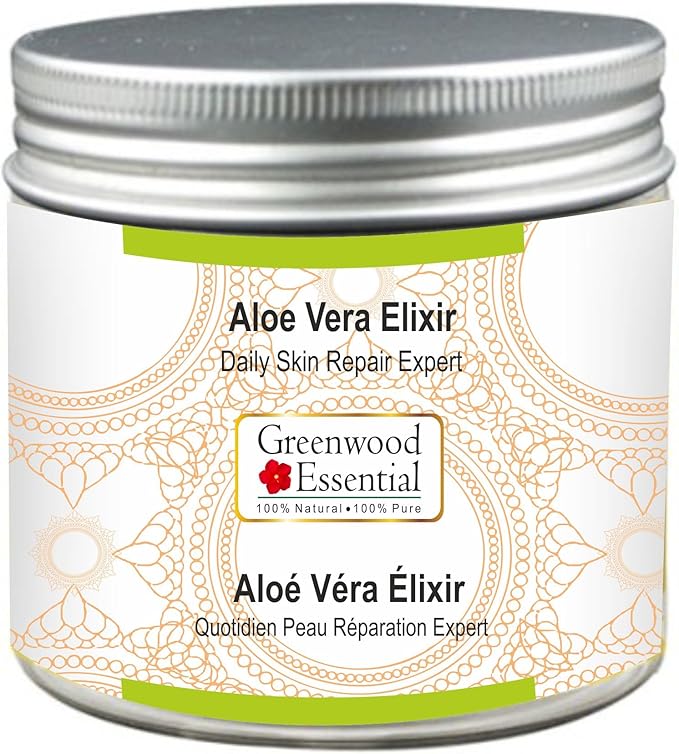Greenwood Essential Pure Aloe Vera Elixir (Gel) Daily Skin Repair Expert Therapeutic Grade 100gm (3.52 oz)