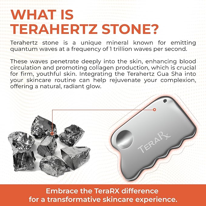 TeraRX® Terahertz Stone Gua Sha & Massage Tools – Authentic Terahertz Tools for Lymphatic Drainage, Tension Relief, and Facial Relaxation (Body Gua Sha)