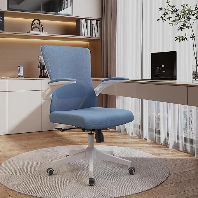 Ergonomic Office Chair Desk Chair - Mesh Computer Chair with 360° Swivel Wheels, Adjustable 90-130° Recline & Lumbar Support for Home Office, Supports up to 300lbs (01Blue)