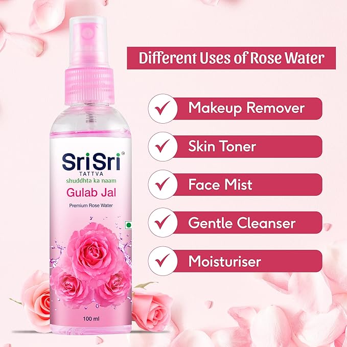 Sri Sri Tattva Gulab Jal, 100ml (Pack of 3)
