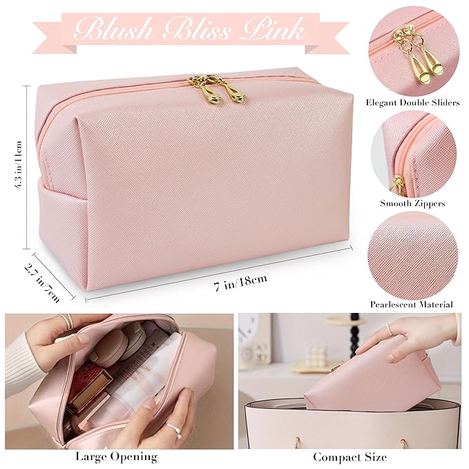 Women's Wedding Emergency Travel Kit 45 Essential Items for Brides Bridesmaid All-In-One Daily Beauty Style Set With Makeup Brushes (Sakura Pink)