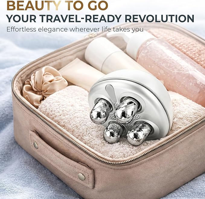Microcurrent Facial Device, Face Massager Tool, Eye and Neck Massager, Cosmetic Red Glow Mode, Face Roller, Beauty Tools for Relaxing Facial Massage and Skin Care Routine, Silver Color