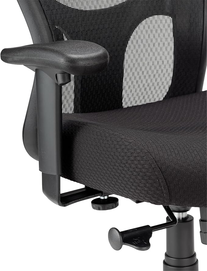 Tempur-Pedic TP9000C Mesh Swivel Task Chair with Tempur Material, Cooling Gel Layer, Adjustable Armrests, and Lumbar Support, Black