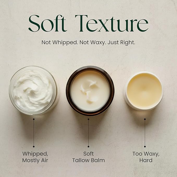 Beef Tallow for Skin - Tallow And Herbal Balm For Face - Gift Ready Box - Tallow Face Moisturizer - Tallow Balm - Grass Fed Tallow Face Cream Lotion (5.0 Oz, Herbal-Rose)