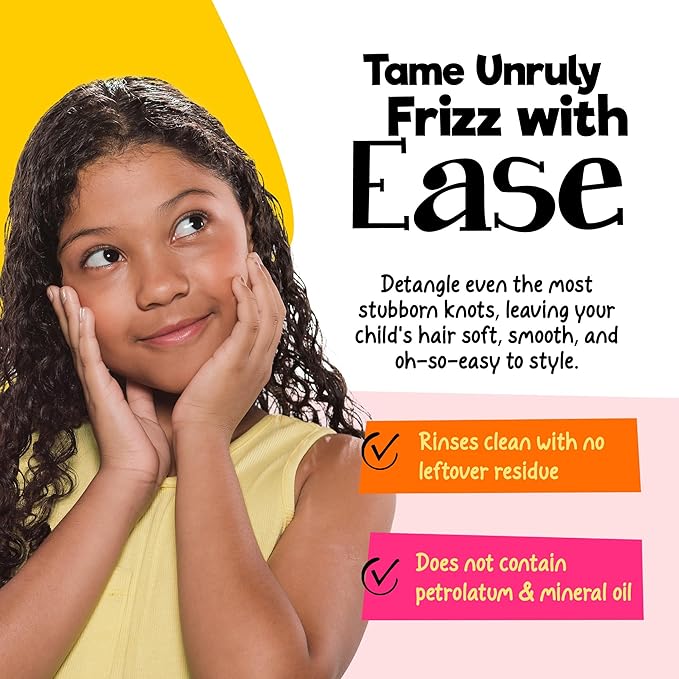 CurlyKids Frizz Control Paste - Anti-Frizz Styling Paste for Curly, Kinky, Coily & Mixed-Texture Hair - Smooth Edges, Tame Flyaways, Maximum Moisture, No Sticky Residue Formula for Kids Haircare, 6oz