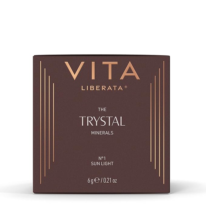 VITA LIBERATA Trystal Loose Bronzing Mineral Powder No.1, Shade Sunlight, Bronzer & Contour for Natural Sunlit Glow, Paraben Free, Suitable for fair skintones, Vegan and Cruelty Free