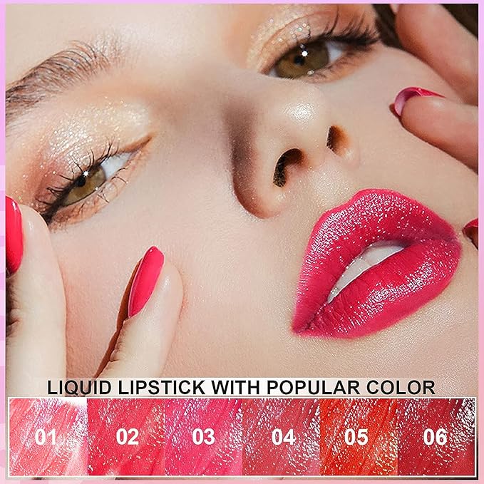Eakroo 6 Colors Watermelon Lip Stain Set, Korean Velvet Watery Lip Tint Moisturizing Mini Liquid Lip Gloss, Lipstick for Women, Blush for Cheeks, Cute Stuff, Long-Lasting, Vivid Color, High Pigment