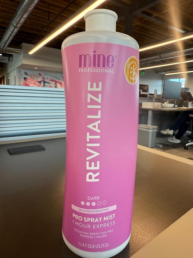MineTan Spray Tan Solution | Revitalize - Fake Tanning Mist Best for Dark Bronzed Glow Skin Finish, Fast Drying, 1 Hour Express, Hydrating, Salon Professional Formula, Vegan, 33.8 Fl Oz