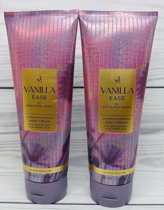 Bath & Body Works Vanilla Ease Ultimate Hydration Body Cream 8 Ounces Pack of 2
