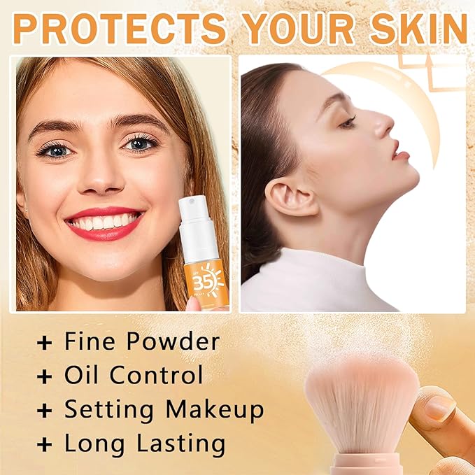 Mineral Sunscreen Powder SPF 35 Setting Powder for Scalp, Hair, Face - Breathable Translucent Scalp Sunscreen Broad Spectrum UV Protection Cruelty-Free Formula 0.71oz