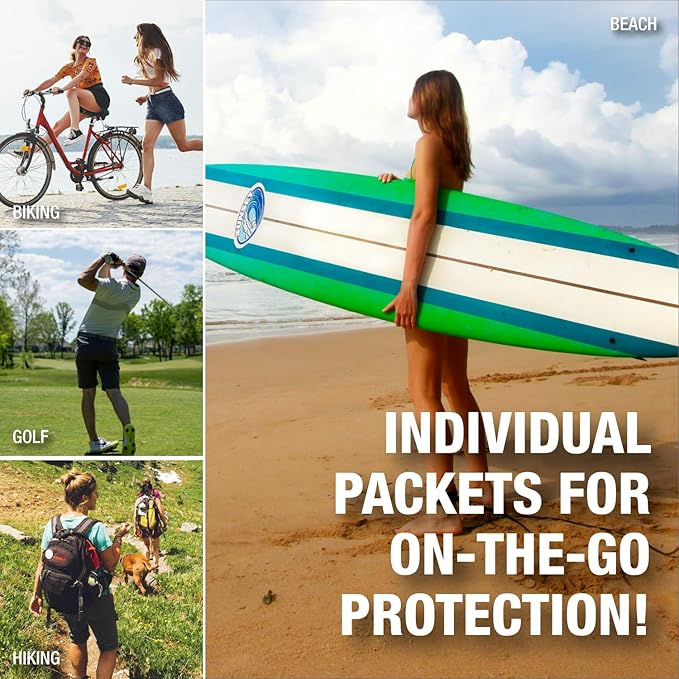 CoreTex Sun X 30+ SPF Broad Spectrum Sunscreen Packets with Resealable Travel Bag - Pack of 15 Paraben, Oxybenzone, Octinoxate, & Oil Free Sunscreen - Water Resistant Up to 80 Minutes