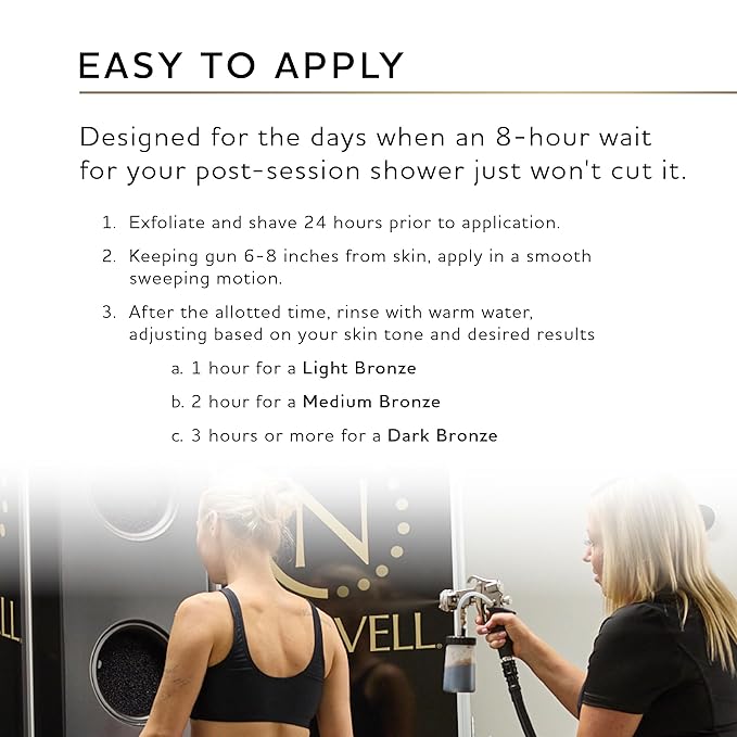 Norvell Premium Spray Tan Solution Dark Rapid 8 Fl. Oz – Professional Sunless Tanning Formula for Fast Natural Bronze Glow, Streak Free, Long Lasting Color