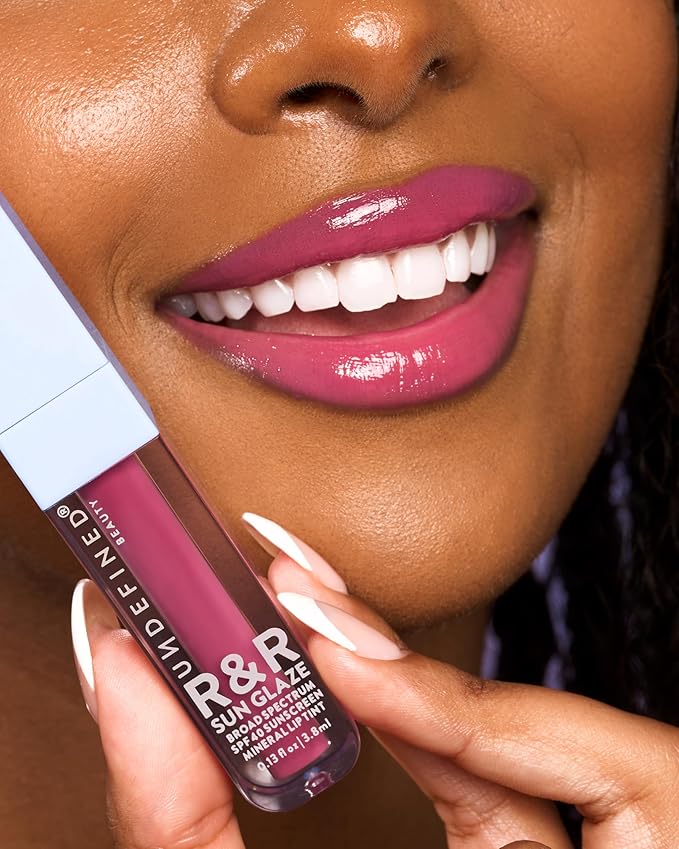 Undefined R&R Sun Glaze SPF 40 Mineral Lip Oil Tint Sunscreen (Pink)