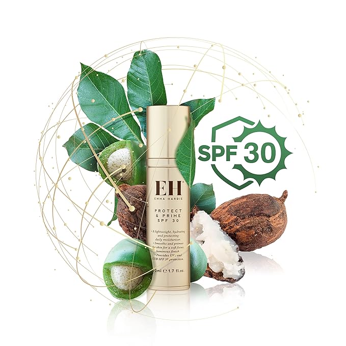 Emma Hardie 15ml Protect & Prime SPF30 Protection Sunscreen Moisturiser with Hyaluronic Acid, Defences Against UVA & UVB Damage and Premature Ageing, Excellent as Make-Up Primer, Vegan & Cruelty Free