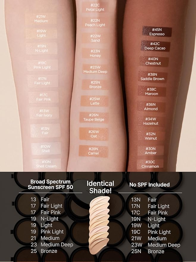 JUNG SAEM MOOL Essential Skin Nuder Cushion Refill | Natural Finish, Buildable Coverage Cushion Foundation by Korean Makeup Artist (Refill Only, 0.49 Fl Oz, SPF 50), 17 Fair Pink