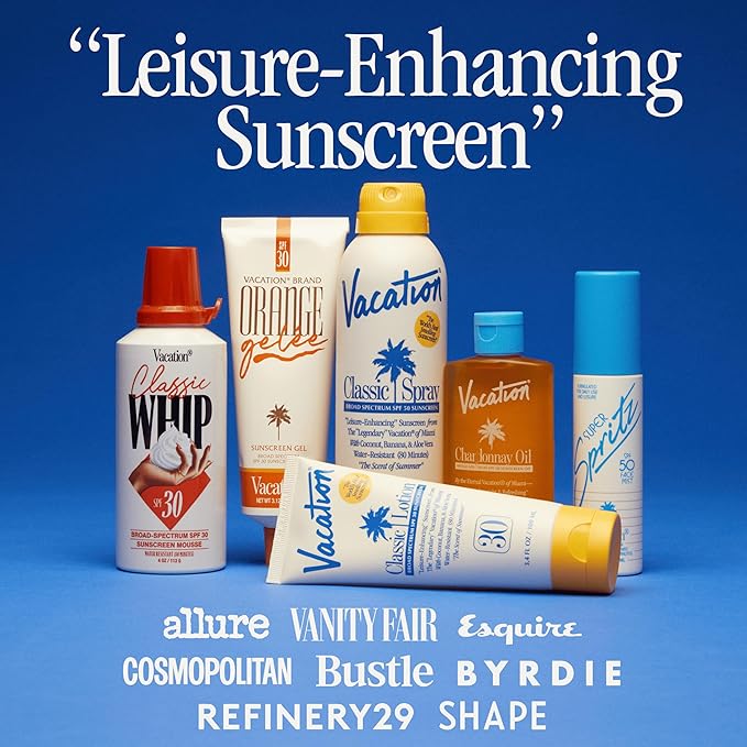 Vacation Mini Chardonnay Oil SPF 30, Hydrating & Nourishing Sunscreen Oil, Lightweight, Transparent on All Skin Tones, Water-Resistant, Travel Size Sunscreen, 1 Fl. Oz. (Value Pack of 6)