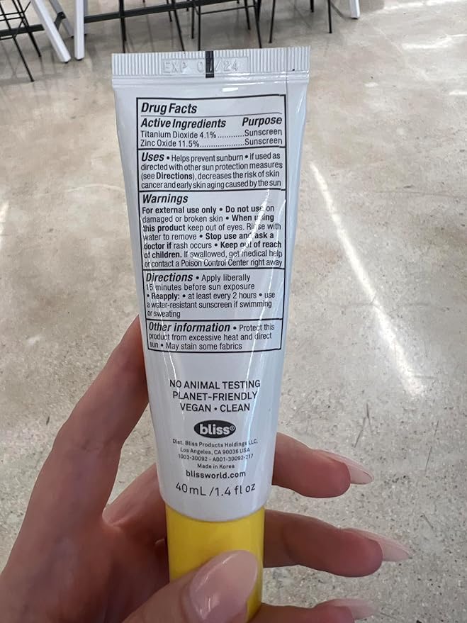 Bliss Block Star Tinted Face Sunscreen SPF 30-1.4 fl oz. - 100% Mineral Broad Spectrum Sunscreen With Zinc Oxide & Titanium Dioxide - Non Greasy Invisible finish