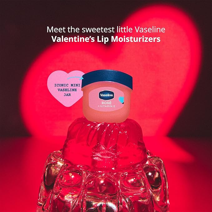 Vaseline Lip Therapy Valentine’s Day Gifts, Limited Edition Lip Balm Variety 6-Pack, Rosé + Wild Berry, 0.25 Oz Ea