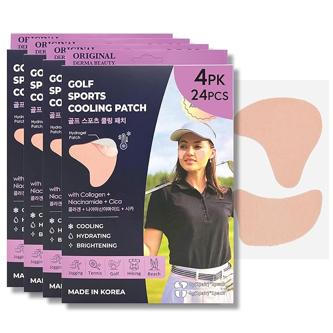 12Pairs (24patchs) Sun Patch, Under Eye UV Protection for Golf, Hiking, Driving, Outdoor Sports | Cooling Sunblock Patches, Scar & Sun Damage Protection