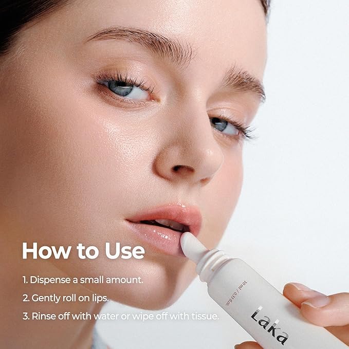 Laka Washful Lip Tint Remover, 10ml/ 0.33 fl.oz, Mild & Easy Lip Stain Removing Gel, Cleanser for Lips, Remove Dead Skin, Daily Use for Sensitive Skin, Korean Skincare