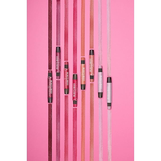 Burt's Bees Shimmer Lip Tint Set, Tinted Lip Balm Stick, Moisturizing for All Day Hydration with Natural Glowy Pigmented Finish & Buildable Color, Grapefruit (8-Pack)