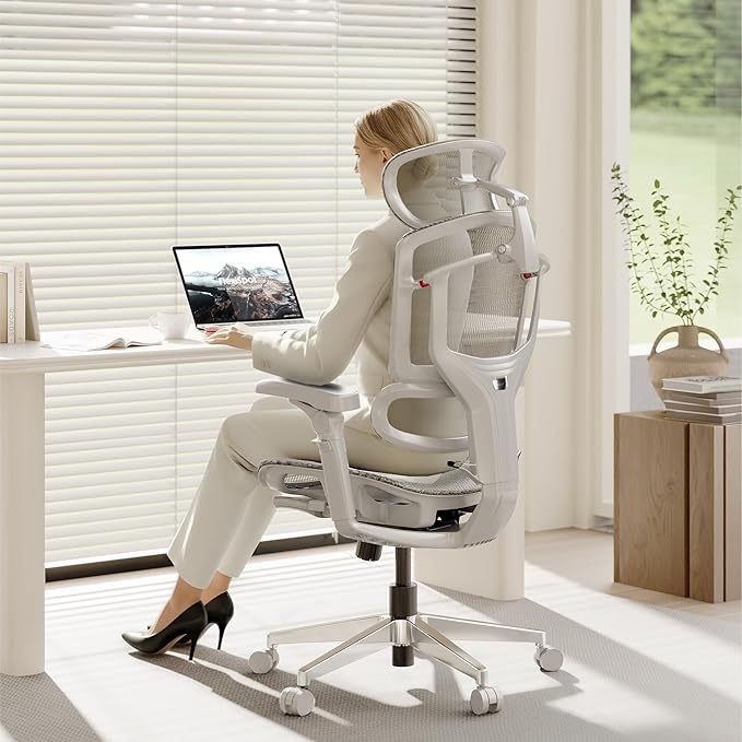 FLEXISPOT ErgoX-PRO Ergonomic Office Chair with Footrest Grey – AeroWeave 5.0 Mesh Seat, 5D Lumbar, 7D Armrests, 4D Headrest, 551LBS Capacity – Office, Gaming, Home